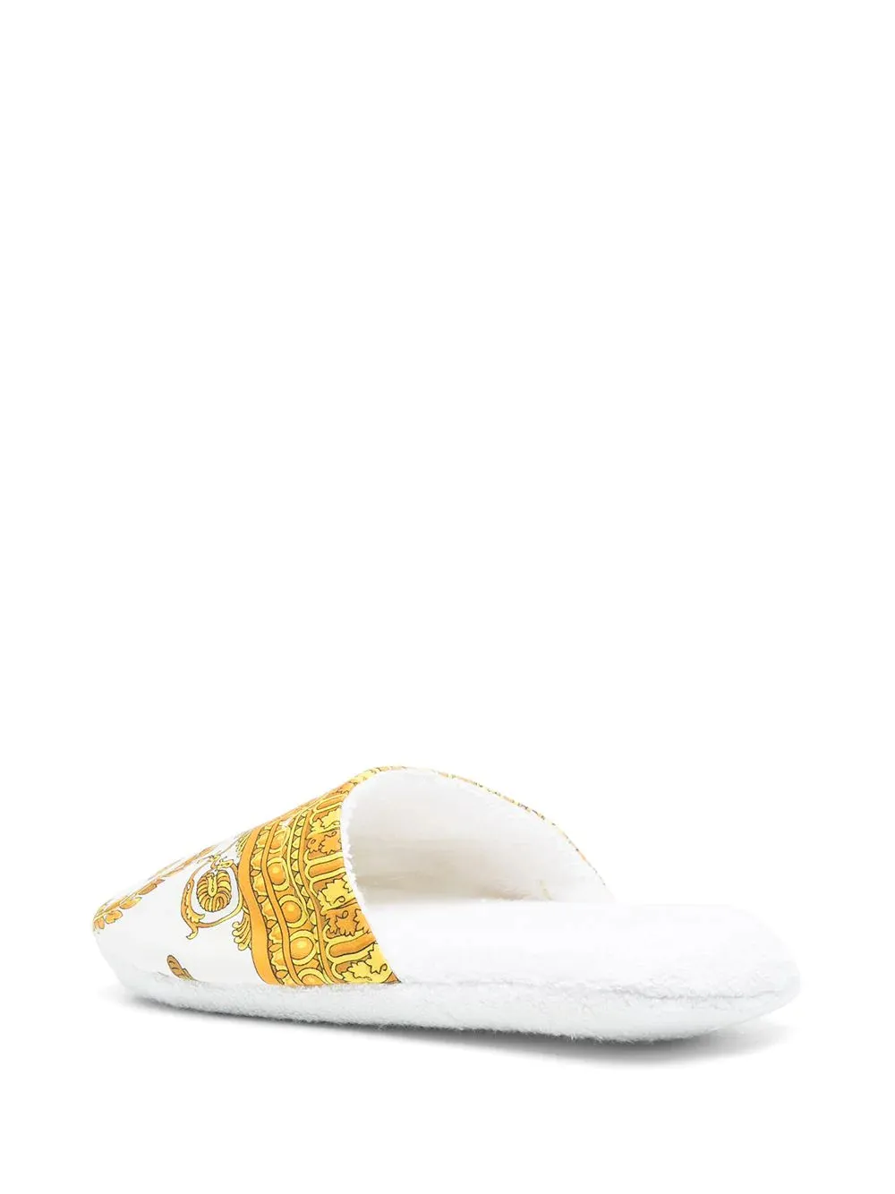 Versace White Medusa Barocco Slippers