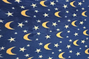 Vet Bed - Rubber Backed - Moons and Stars - Navy