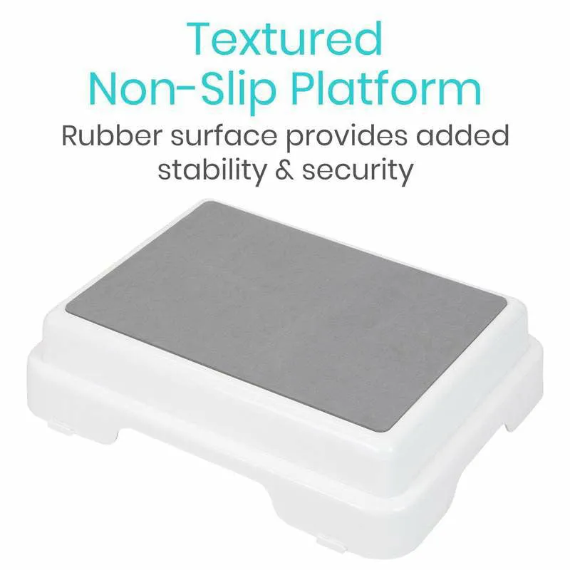 Vive Health Bath Step with Non-Slip Rubber Surface - White