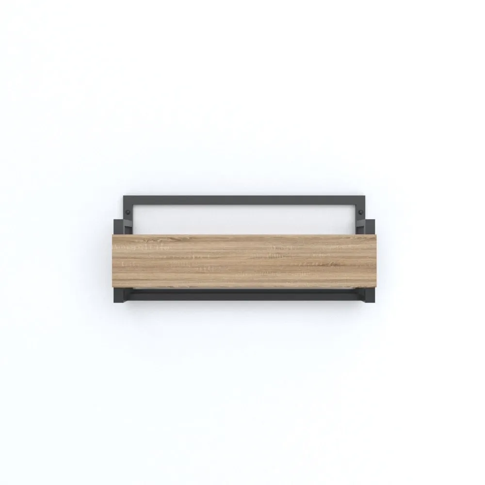 Wall Mounted Slipper Rack with Wooden Front for Compact Storage