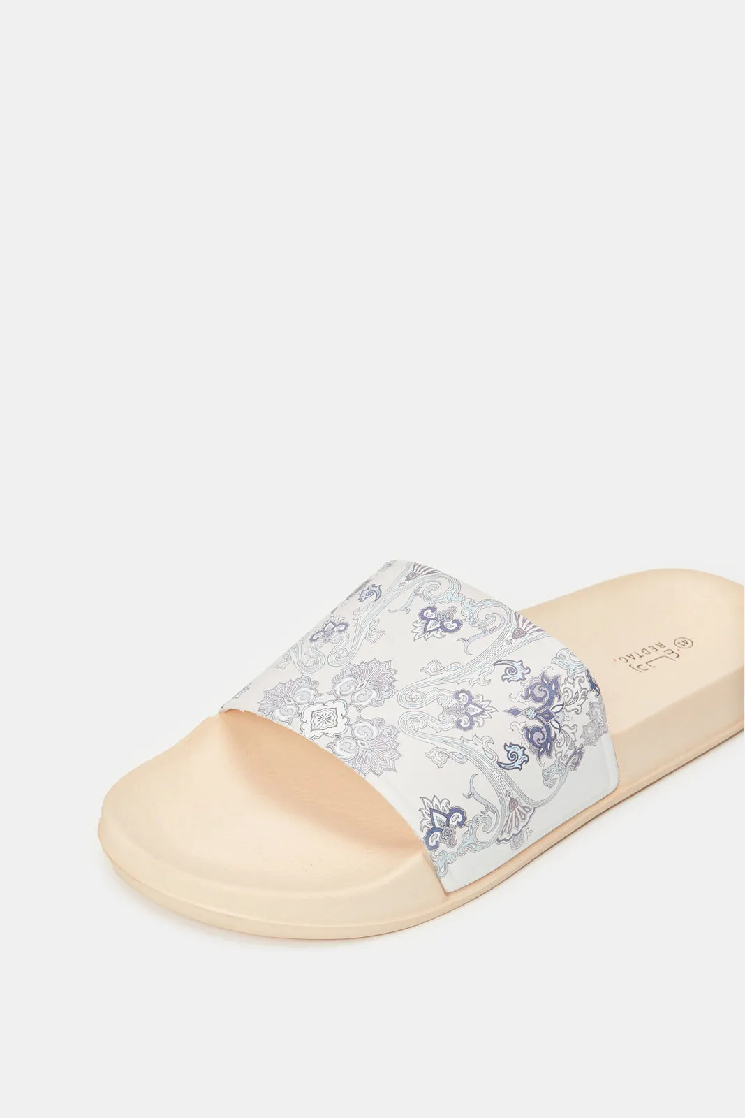 Women Pink Slide With Floral Print