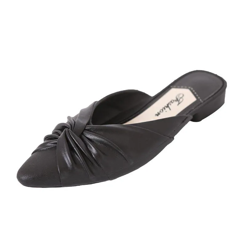Women pointed toe summer 
fashion flat slide sandals