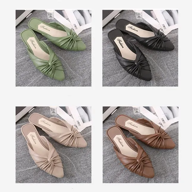 Women pointed toe summer 
fashion flat slide sandals