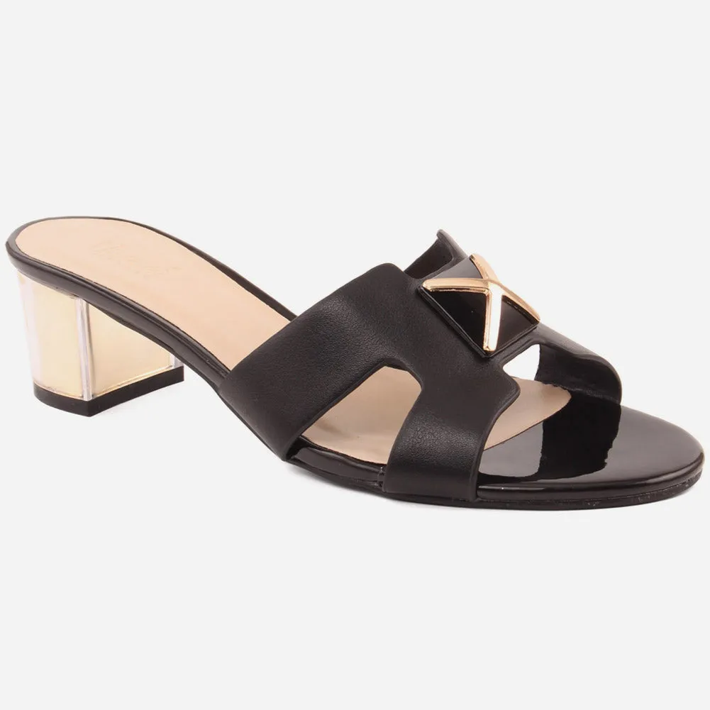 Women "ELENA" Block Heel Slip On Sandals
