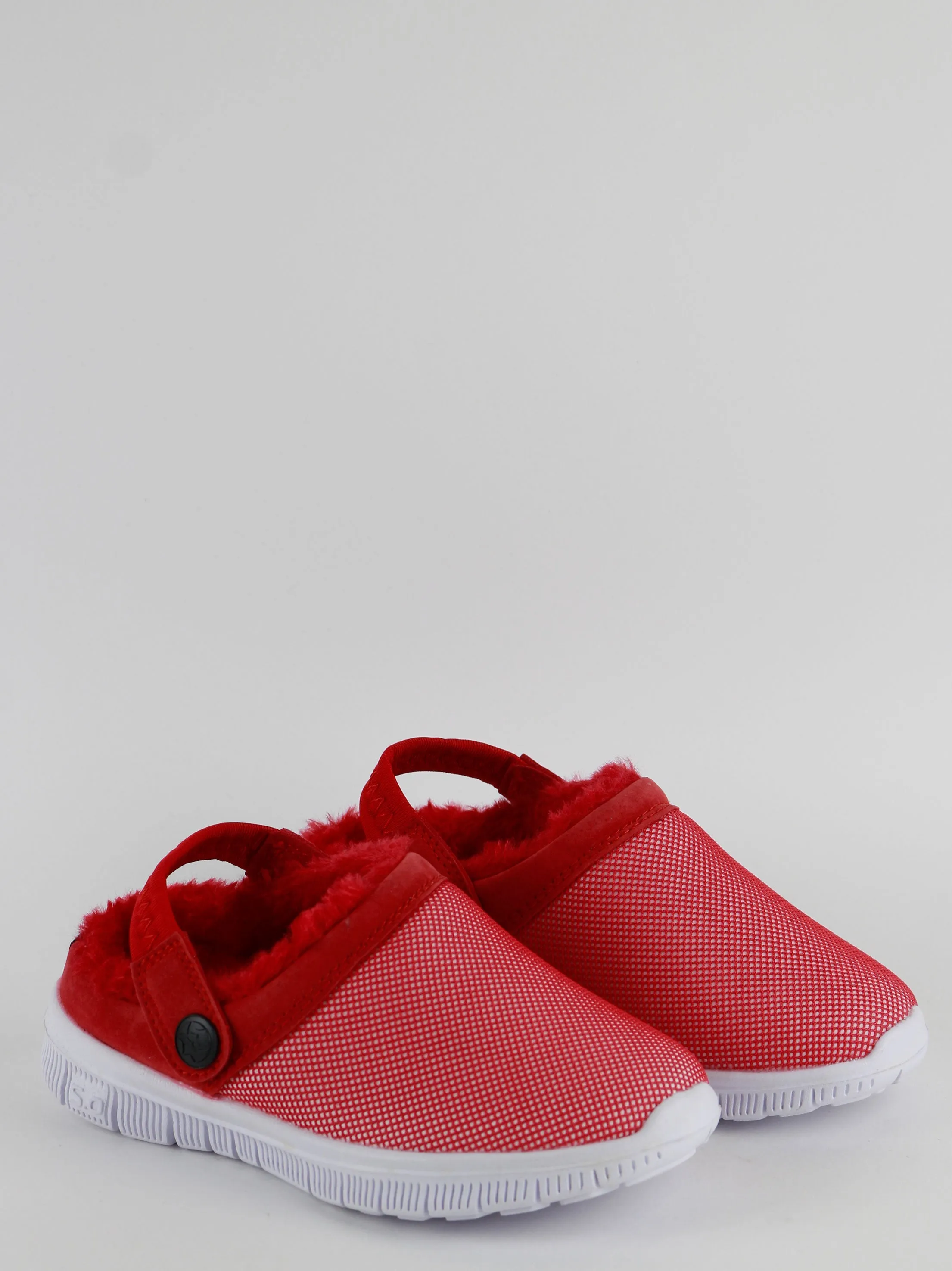 Women's Faux Fur Textured Slippers,Red