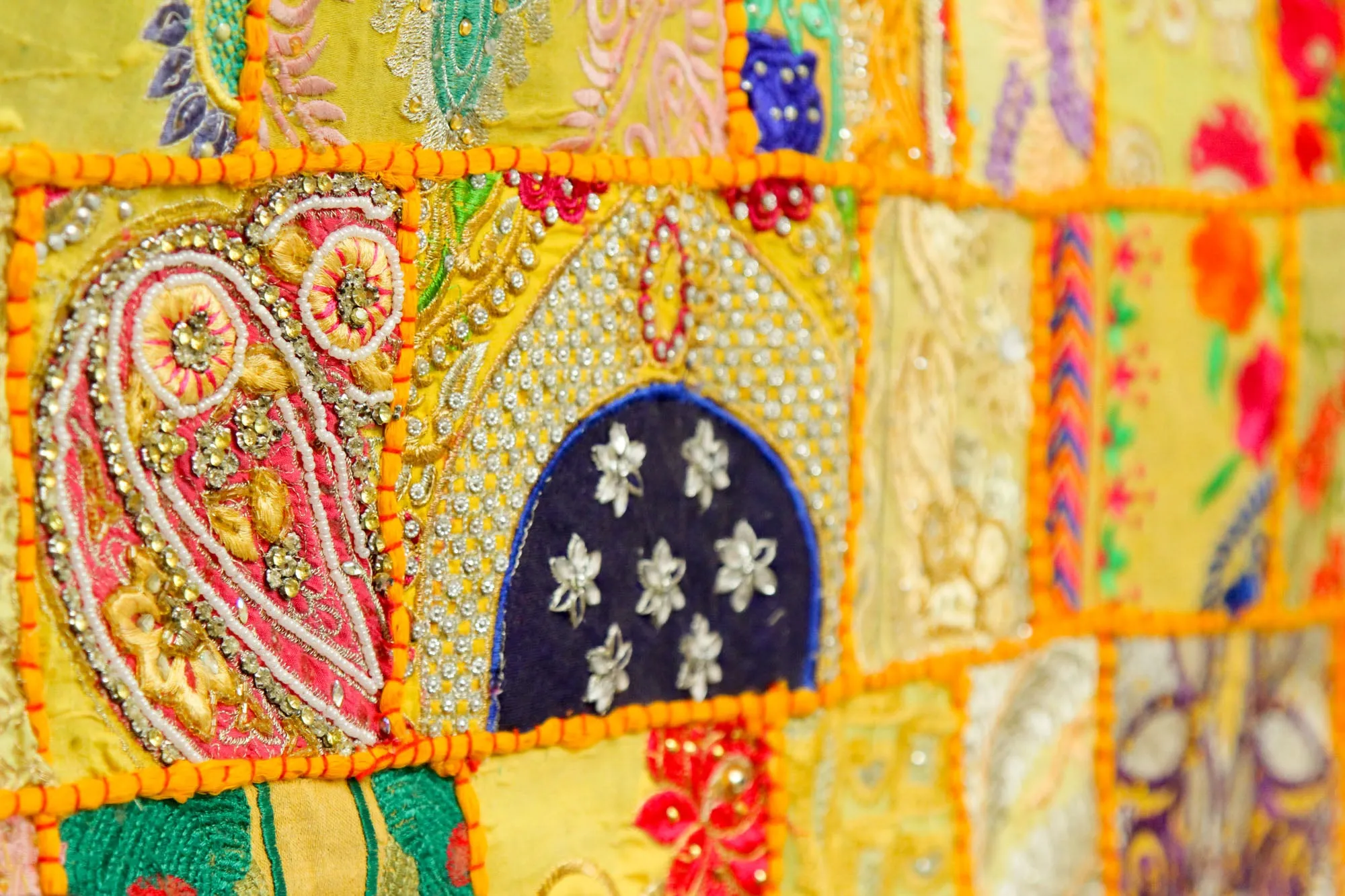 Yellow Indian Vintage Bohemian Handmade Wall Hanging